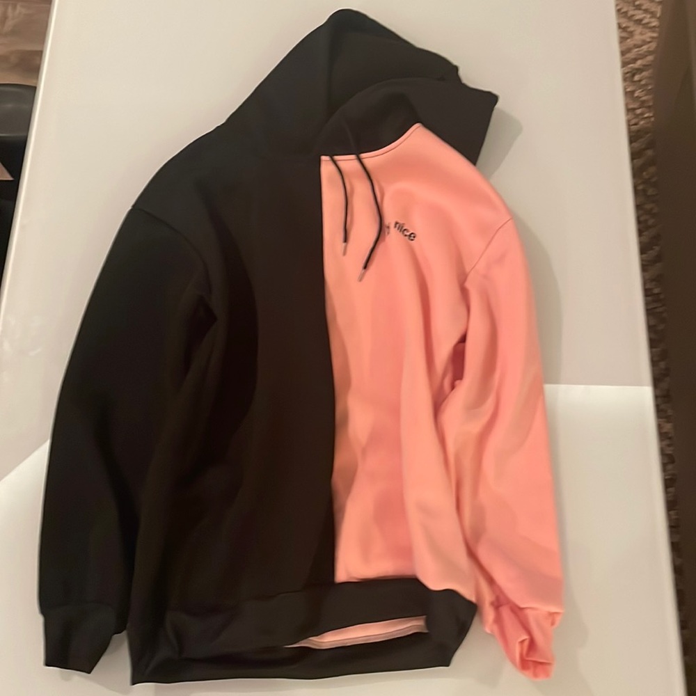 Hoodie | Large | Pink, Black | Embroidered Be Nice Logo | Worn Once